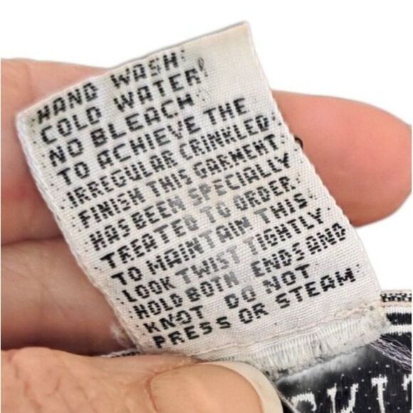 Vintage 90s Cotton Lined Gauzy Boho Grunge Dress Womens Size L Black - Picture 7 of 8